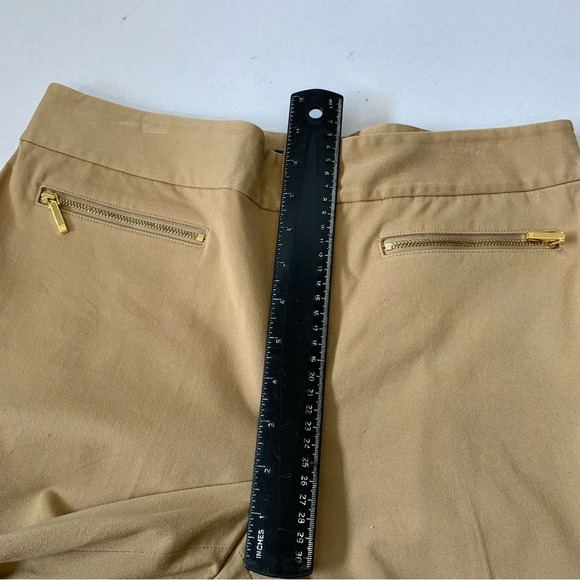 Lauren Ralph Lauren Chino Pants Woman 10 P Tan Straight Leg Stretch Work Casual - Picture 10 of 14